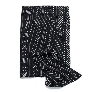 Luxe Muslin Swaddle - Black Mudcloth
